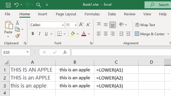 Lower formula in excelq