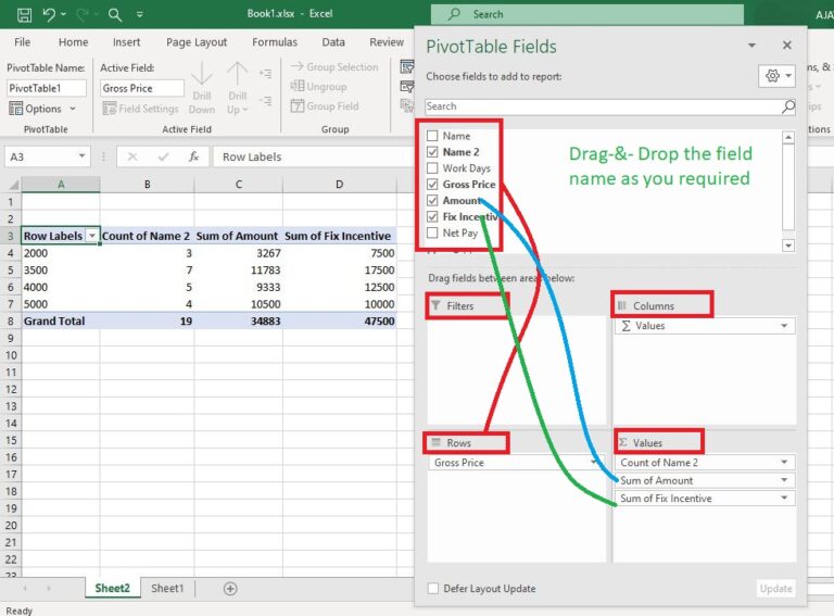 how to Use pivot table-3