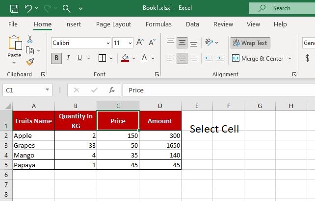 Delete cell in excel