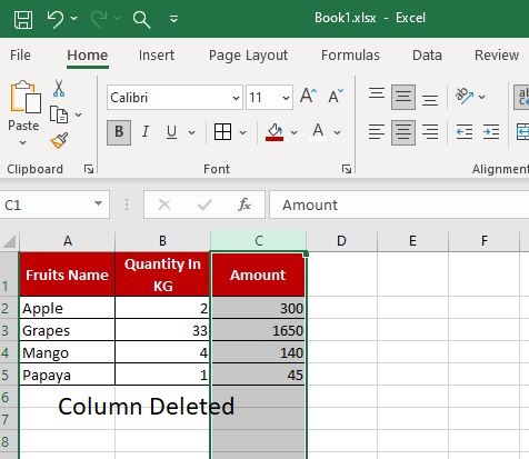 Delete cell in excel -3