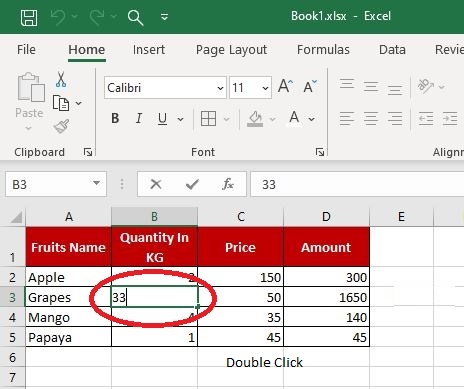 Edit cell data -1